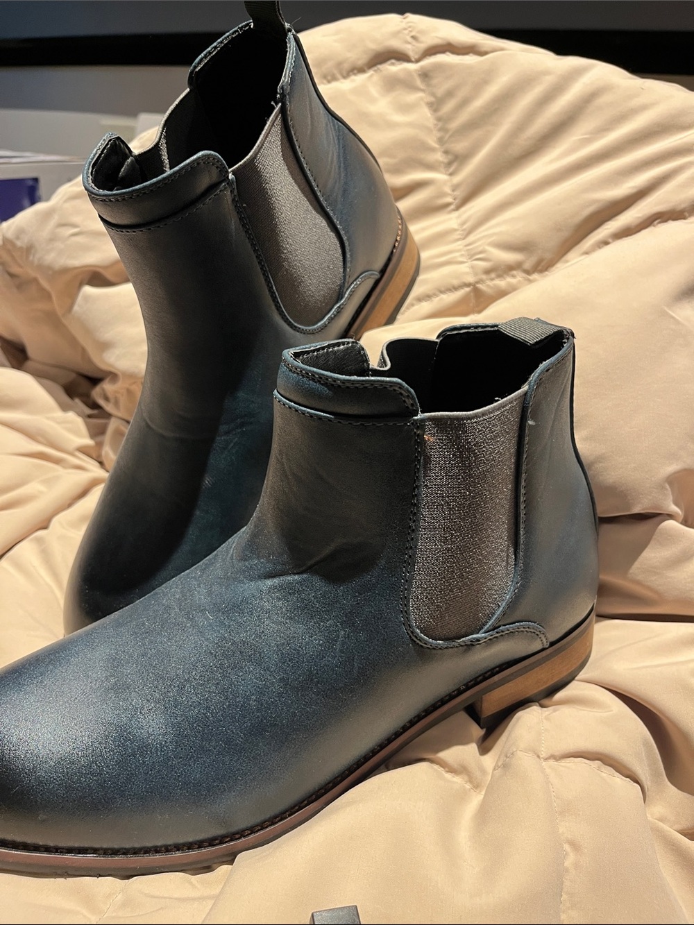 Landon Men's Black Chelsea Boots - Classic Slip-On Dress/casual size 11 blue New